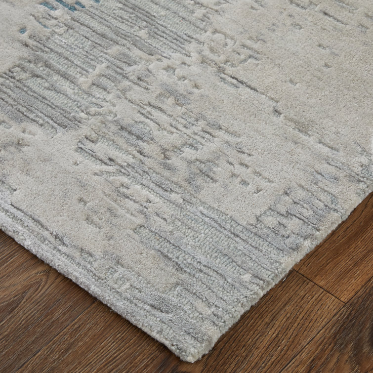 Zarah Gray Taupe Blue Abstract Wool Viscose Area Rug