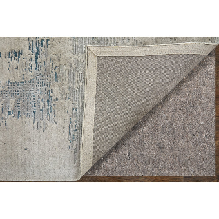 Zarah Gray Taupe Blue Abstract Wool Viscose Area Rug