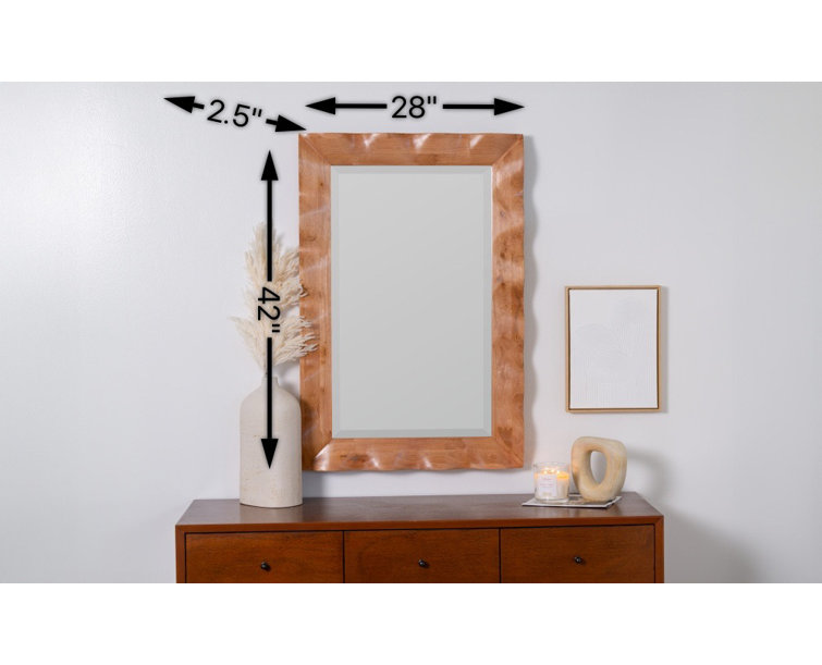 Sondra Solid Wood Rectangle Wall Mirror