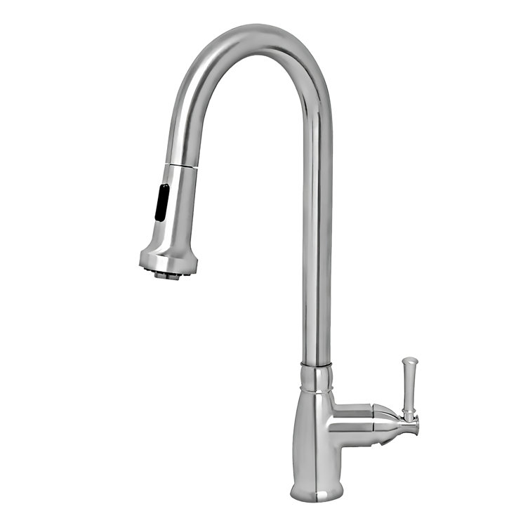 Stainless Steel Single-Hole Faucet with Pull-out Spray