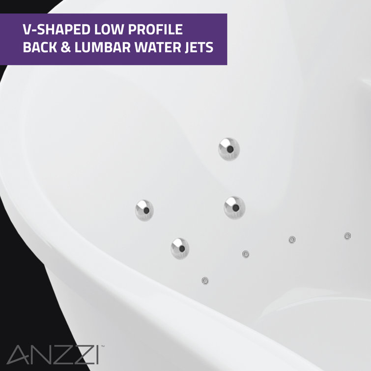 Lori 71'' White Freestanding Acrylic Whirlpool and Air Bathtub