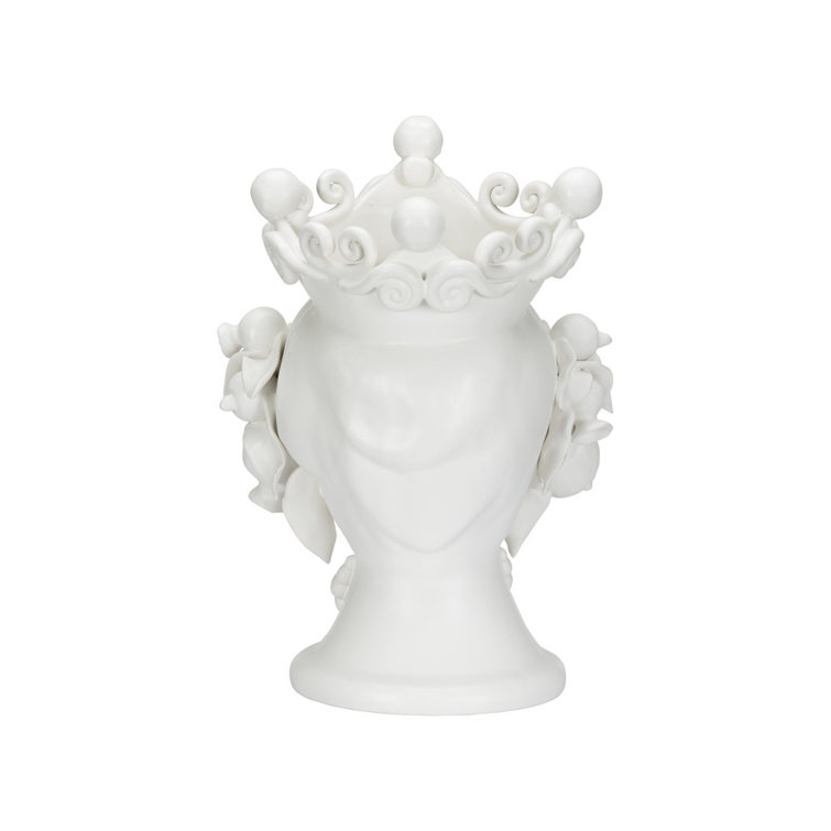 Elisabetta Matte White Ceramic Female Head Vase