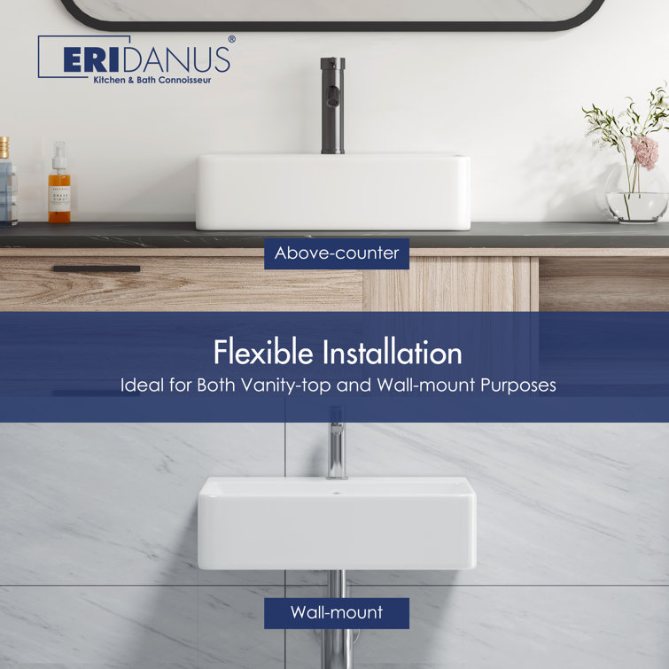 Turner 20" White Ceramic Rectangular Wall-Mount Bathroom Sink