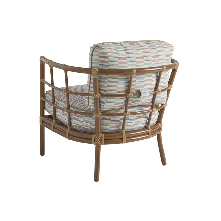 Sandpiper Bay Coastal Bamboo and Aluminum Patio Chair with Cushions