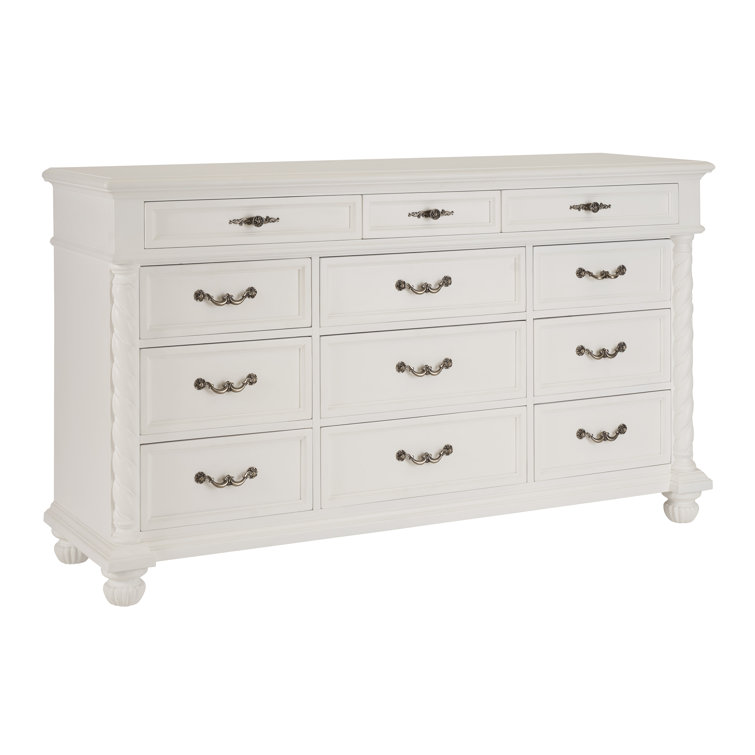 White 74.25'' French Country Soft Close 12-Drawer Dresser