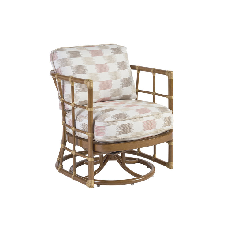 Sandpiper Bay Swivel Patio Chair with Beige Cushions