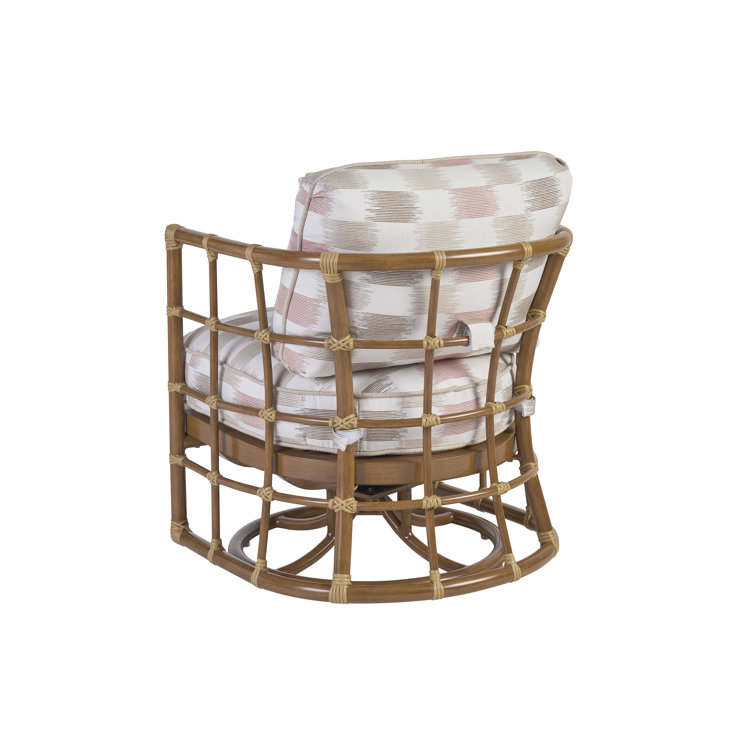 Sandpiper Bay Swivel Patio Chair with Beige Cushions