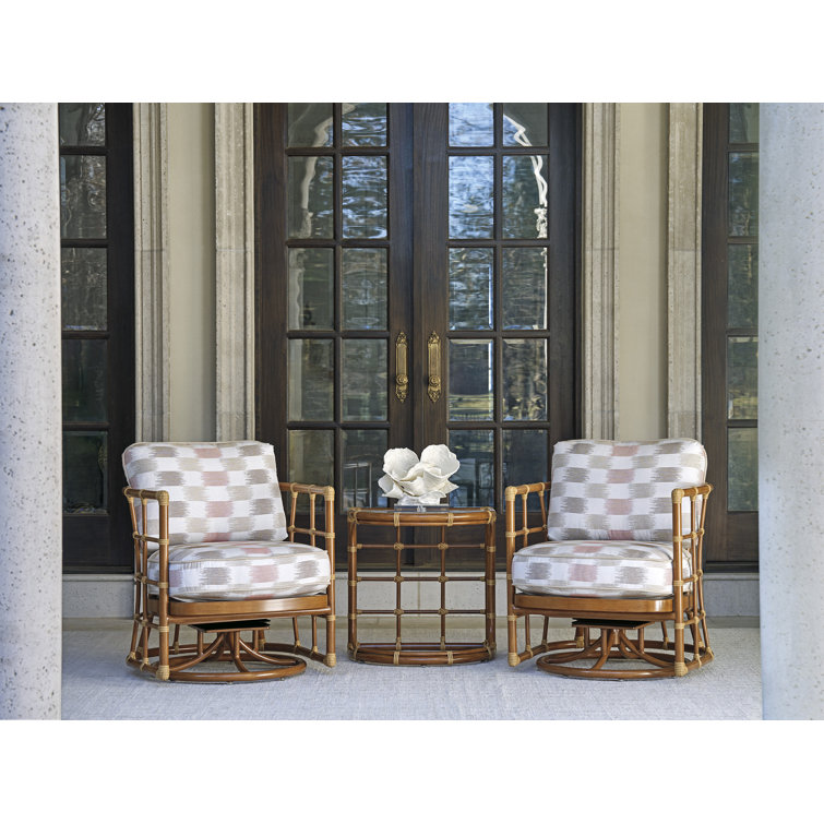 Sandpiper Bay Swivel Patio Chair with Beige Cushions