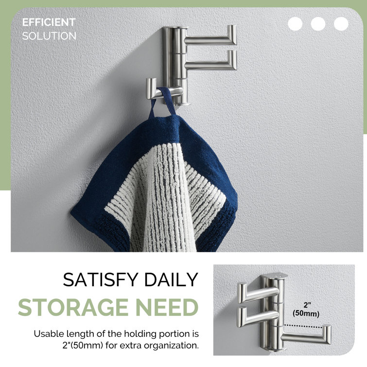 Matte Black Stainless Steel Triple Swivel Towel Hook