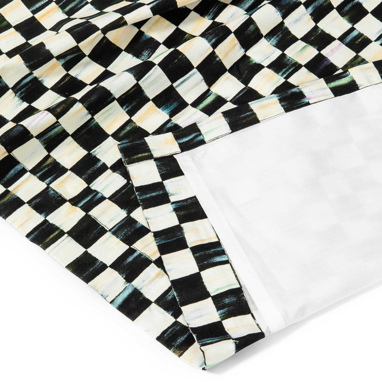 Black and White Cotton Room-Darkening Grommet Curtains for Kids