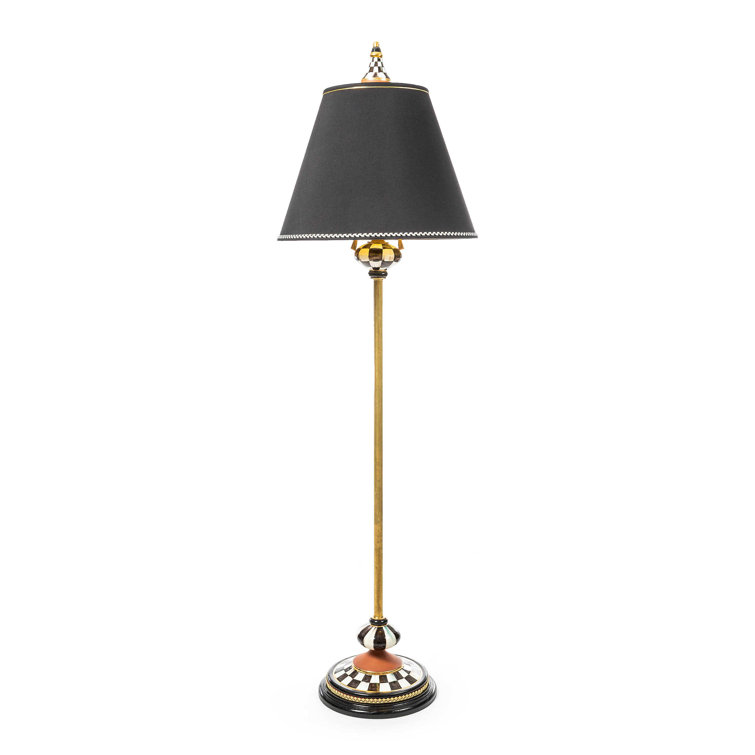 Black and Gold Ceramic Floor Lamp with Empire Shade