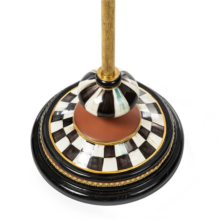 Black and Gold Ceramic Floor Lamp with Empire Shade