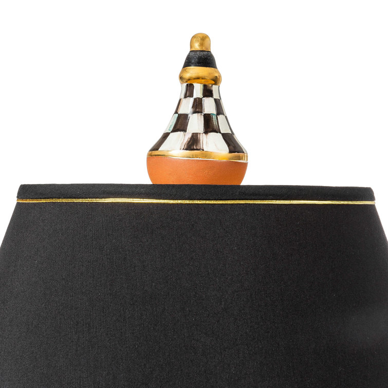 Black and Gold Ceramic Floor Lamp with Empire Shade