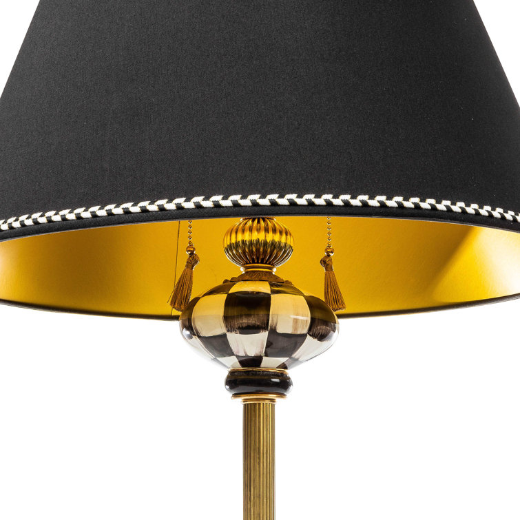 Black and Gold Ceramic Floor Lamp with Empire Shade