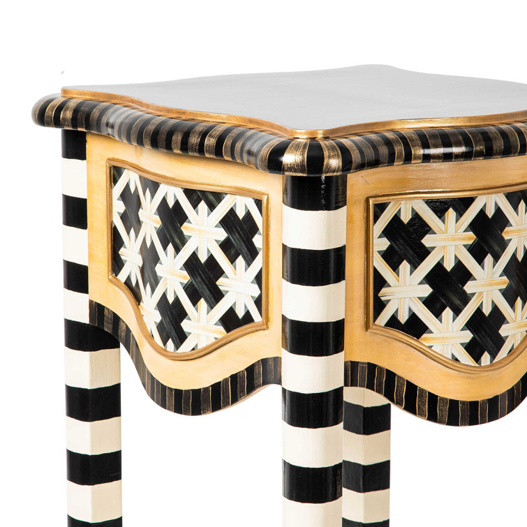 Beech and Porcelain Square Accent Table with Storage