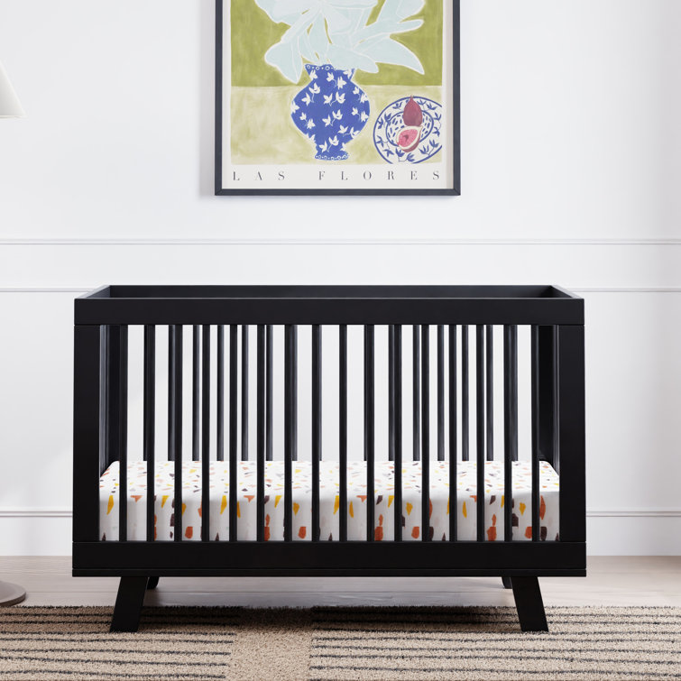 Hudson Black 3-in-1 Convertible Crib with Toddler Rail