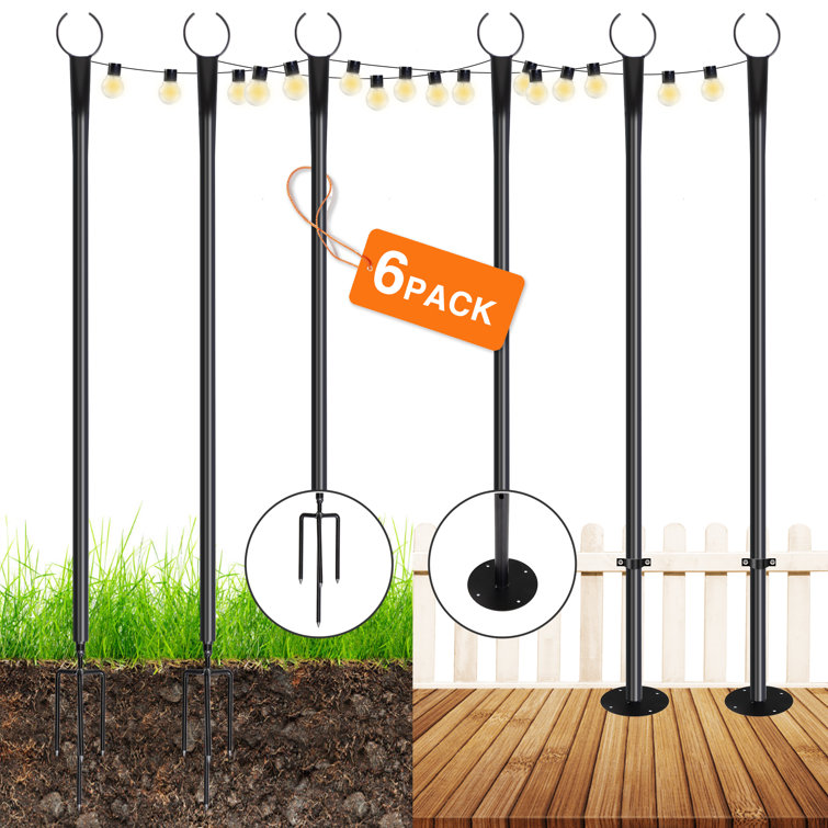 9-Foot Black Solar Powered Outdoor LED Globe String Lights