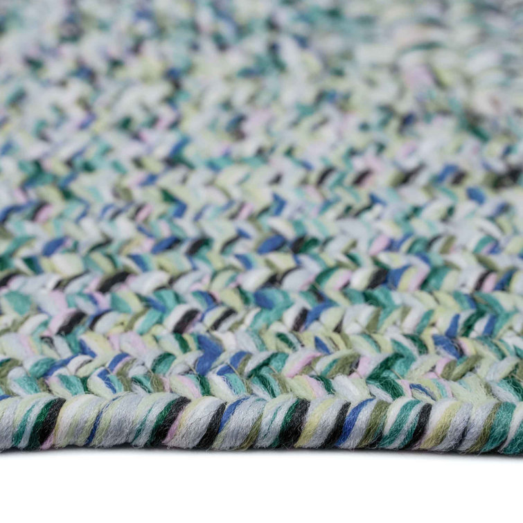 Ocean Blue Braided Synthetic Oval Rug 9' 2" x 13' 2"