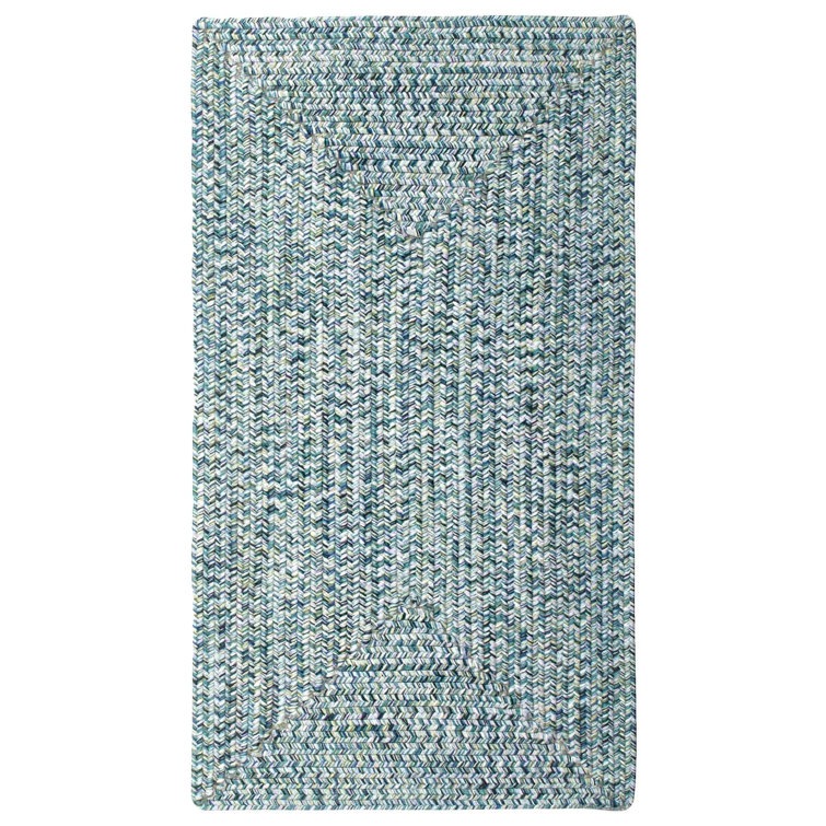 Ocean Blue Braided Synthetic Oval Rug 9' 2" x 13' 2"