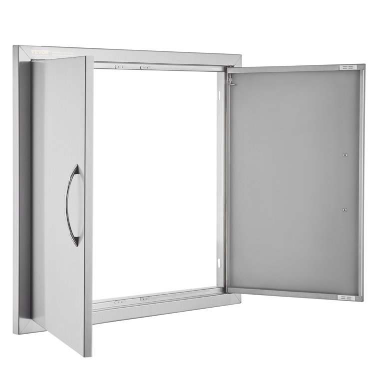 Stainless Steel Double Outdoor Kitchen Access Door 26" x 24"