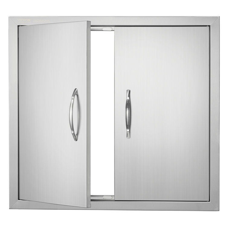 Stainless Steel Double Outdoor Kitchen Access Door 26" x 24"
