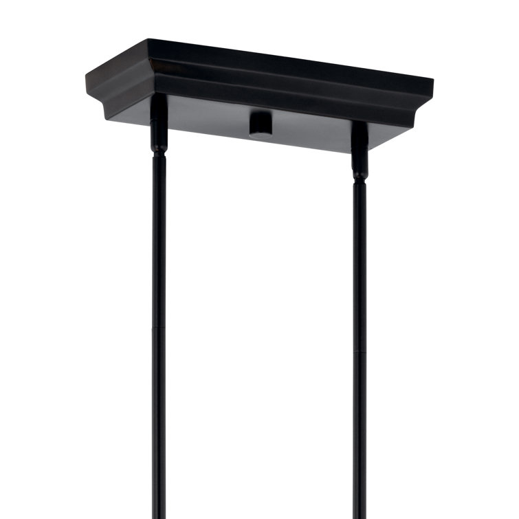 Black Crystal LED Linear Chandelier with Clear Optical Shade