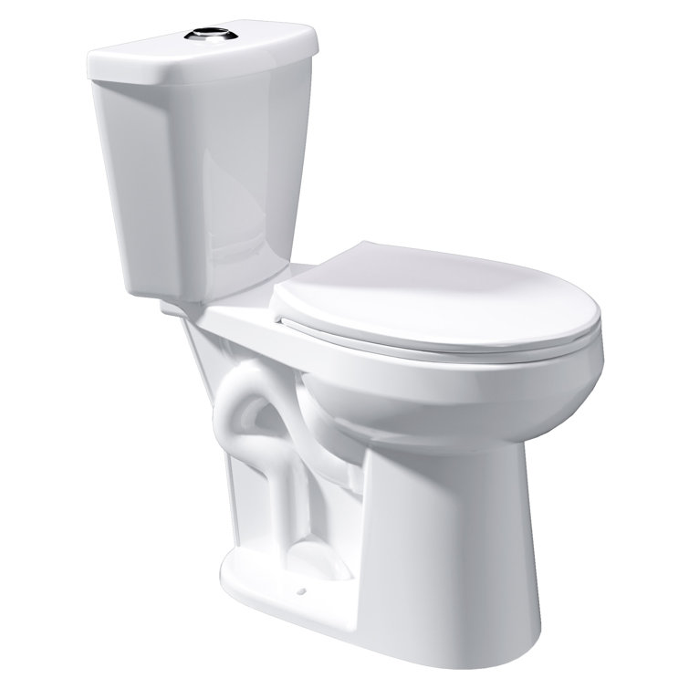 19" White Vitreous China Dual Flush Round Two-Piece Toilet