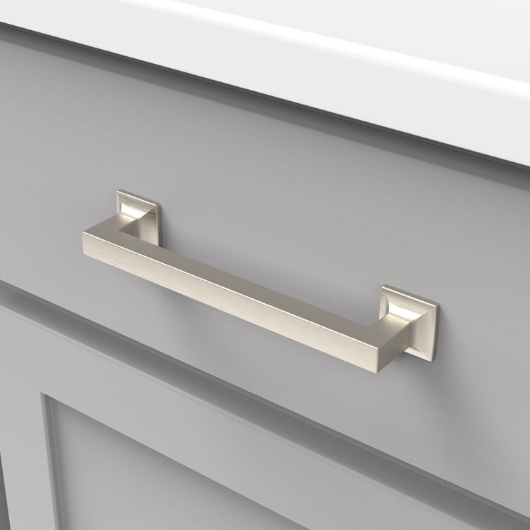 Satin Nickel Modern Cabinet Drawer Pulls 10-Pack