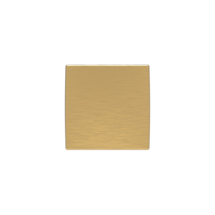 Brushed Golden Brass Square Cabinet Knob with Mounting Hardware