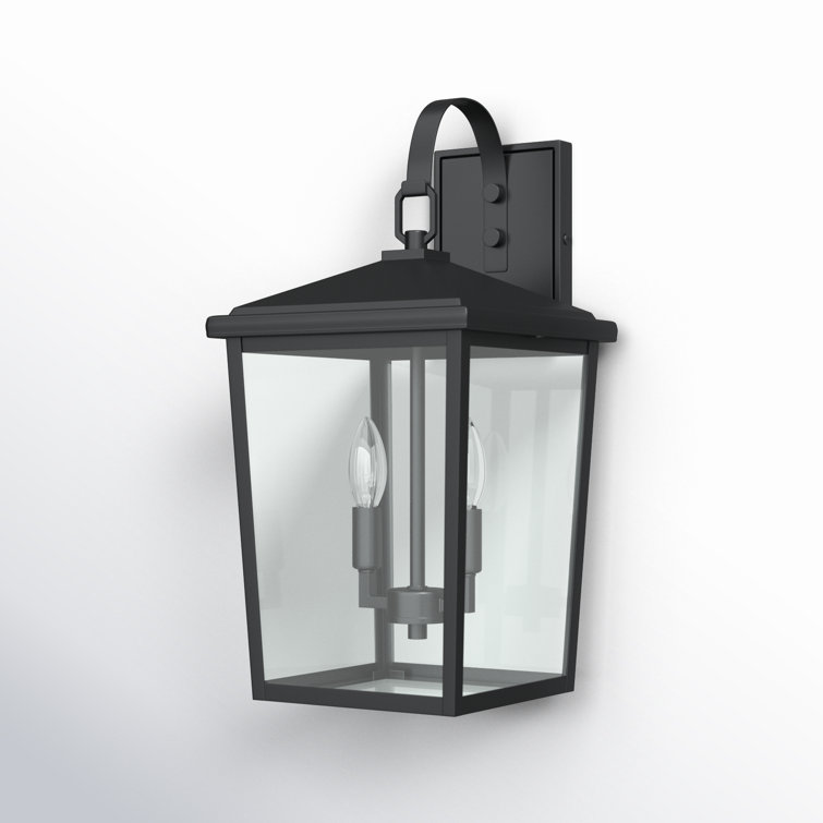 Fetterton Elegant Outdoor Wall Lantern in Powder Coat Black