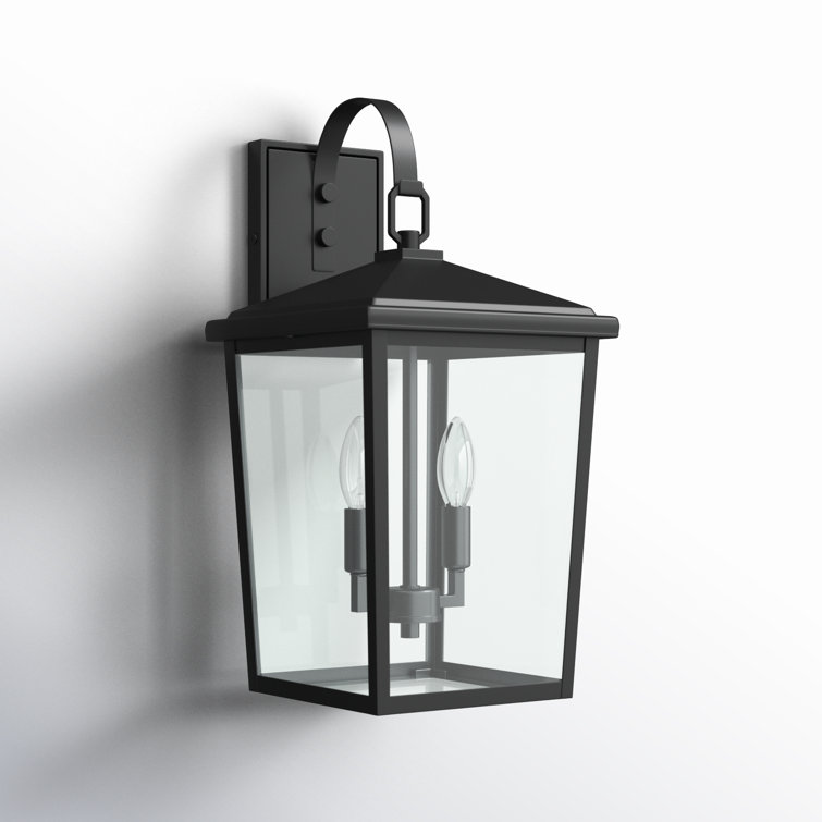 Fetterton Elegant Outdoor Wall Lantern in Powder Coat Black