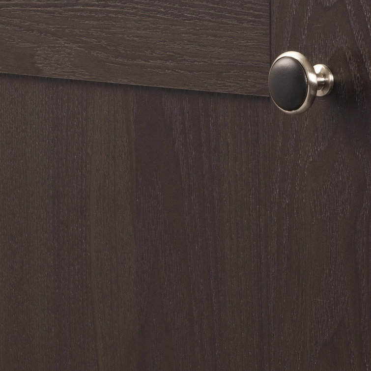 Satin Nickel and Black Round Cabinet Knob with Mounting Hardware