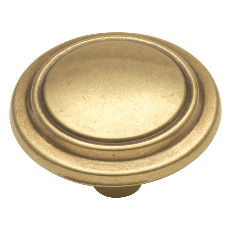 1.25-Inch Round Gold Polished Traditional Cabinet Knob