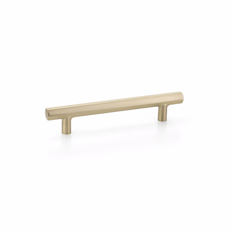 Satin Brass 5" Modern Bar Cabinet Pull with Mounting Hardware