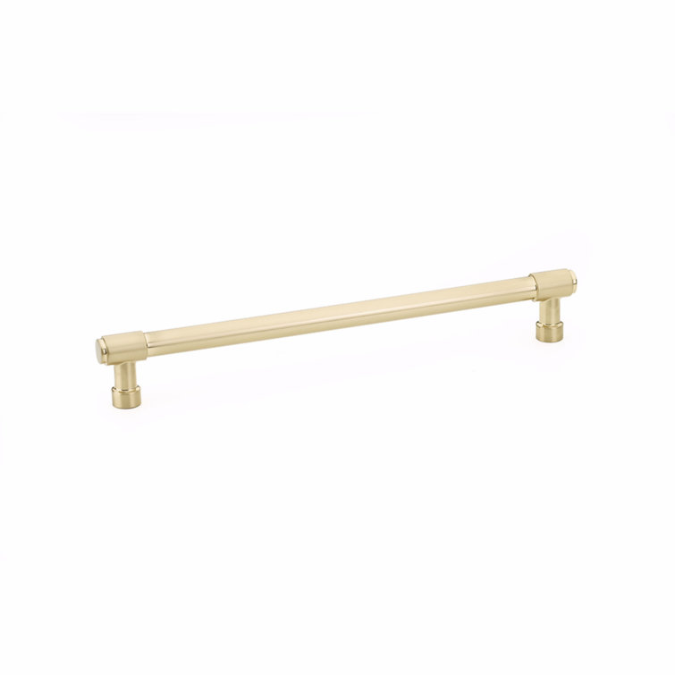 Satin Brass Modern Industrial Bar Cabinet Pull with Mounting Hardware