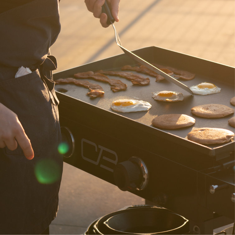 Black 28" Propane Gas Hibachi Griddle with Cart