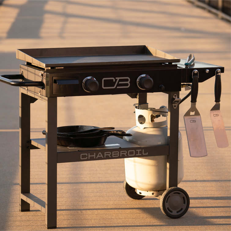 Black 28" Propane Gas Hibachi Griddle with Cart