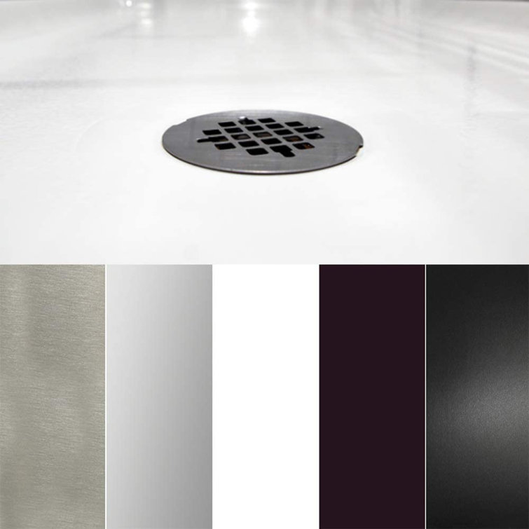 60'' White Gloss Rectangular Shower Base with Brass Drain