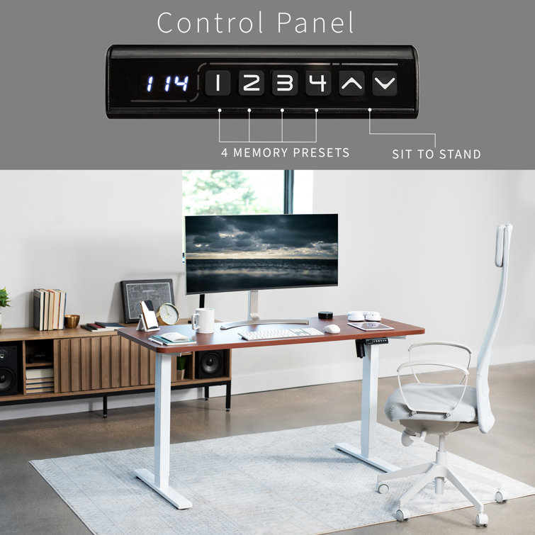 Dark Walnut and White Adjustable Height Standing Desk
