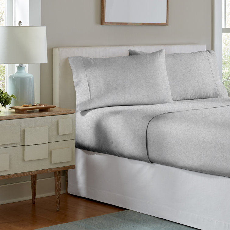Heather Grey Twin Cotton Flannel Sheet Set