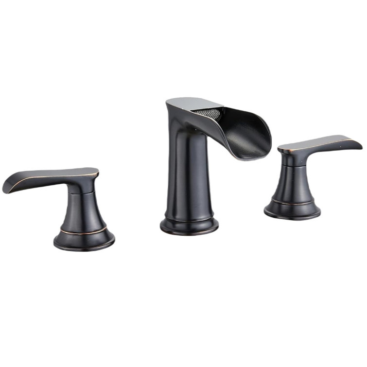 Oil Rubbed Bronze Two Handle Widespread Bathroom Faucet