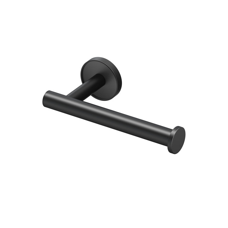 Matte Black Metal Zen-Inspired Toilet Paper Holder