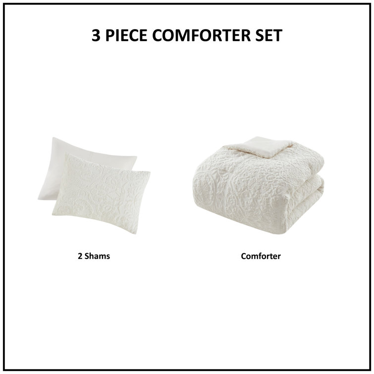 Ivory Full Microfiber Textured Bedspread Set