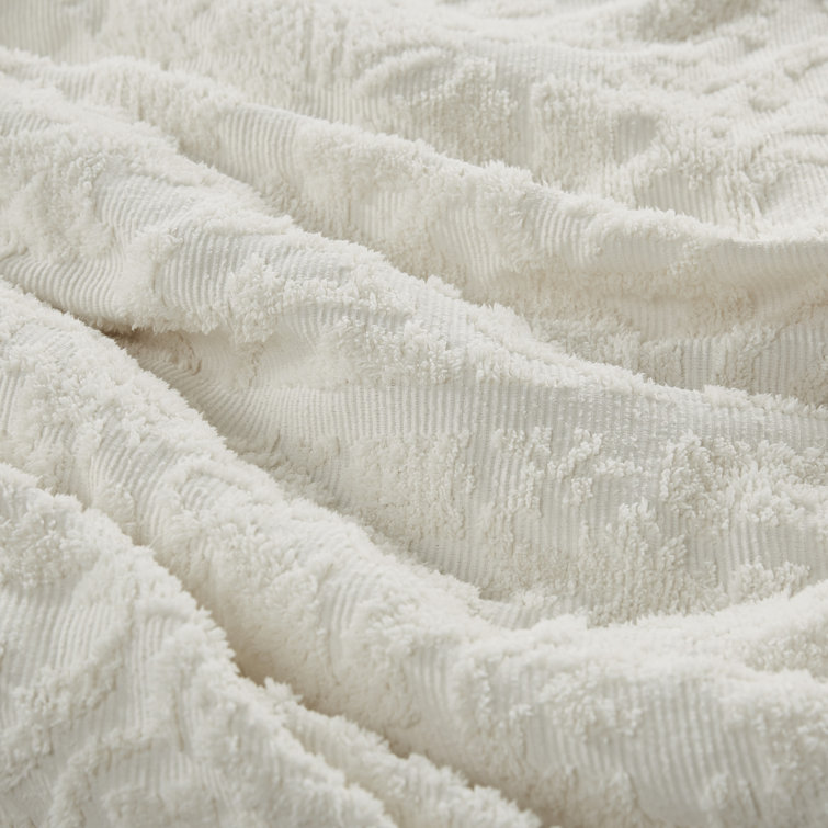Ivory Full Microfiber Textured Bedspread Set