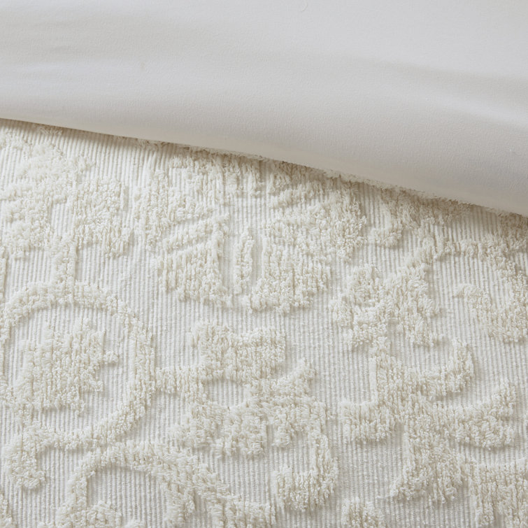 Ivory Full Microfiber Textured Bedspread Set