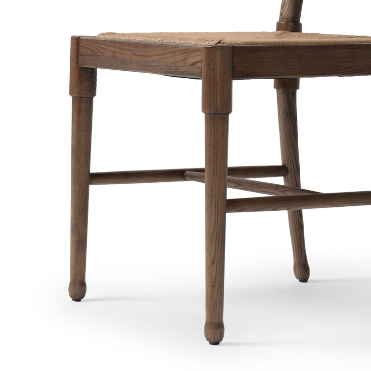 Antique Walnut Wood Slat Back Dining Chair