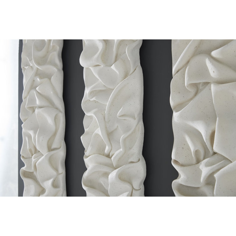 White Stone Composite Drape Wall Art for Outdoor Use