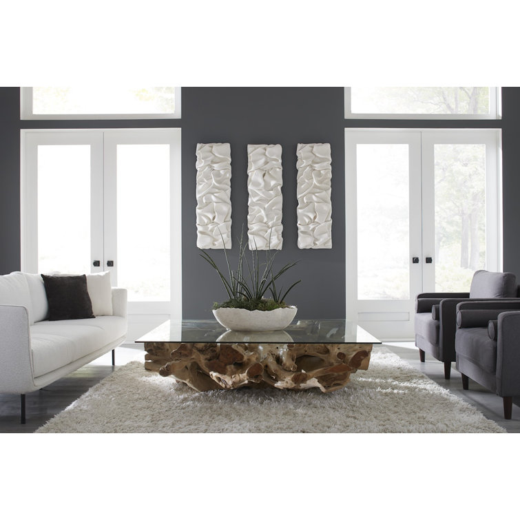 White Stone Composite Drape Wall Art for Outdoor Use