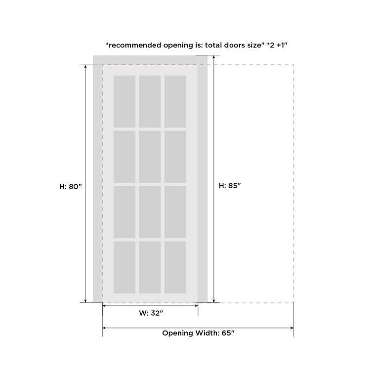 White Pine Solid Wood Flush Pocket Door with Kit Rail Hardware