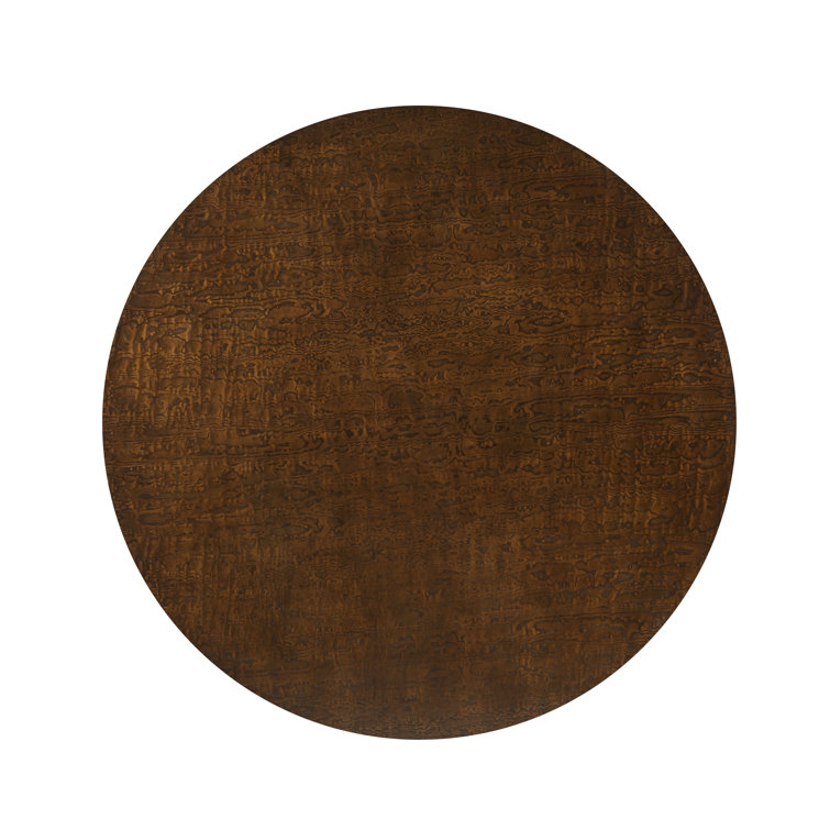 Kesden Round Pyramid Brown Wood Dining Table for Six